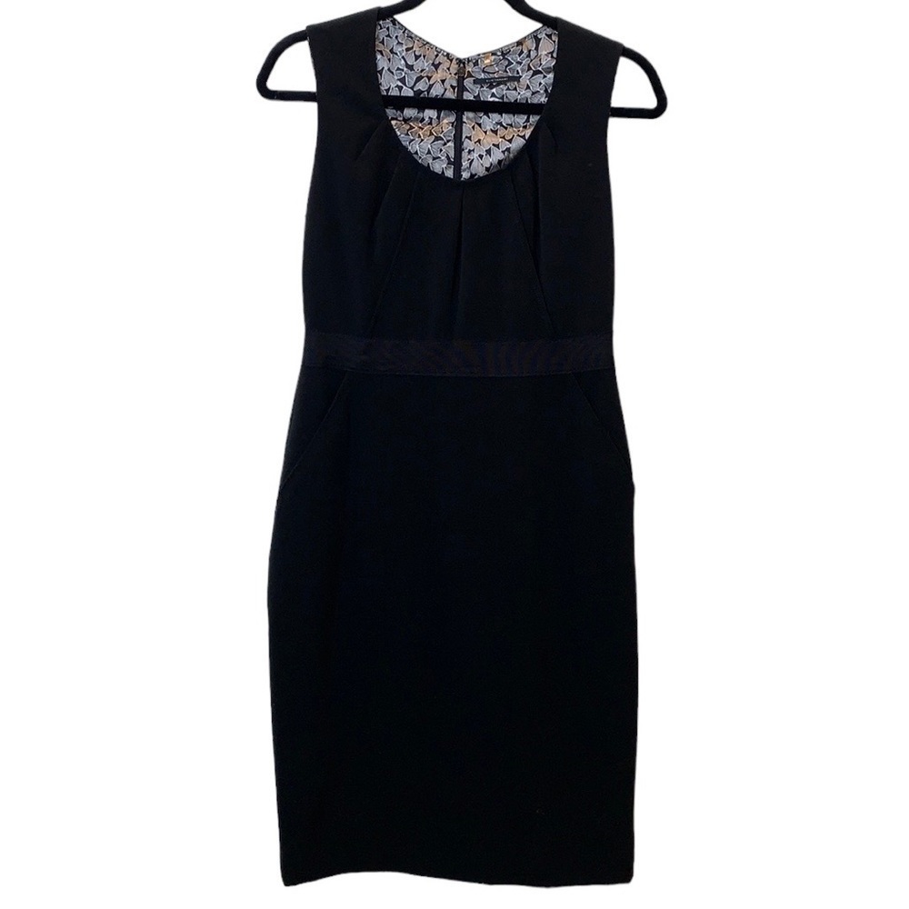 Elie Tahari sz 4 Little Black Dress Sleeveless Midi Length Fully Lined LBD